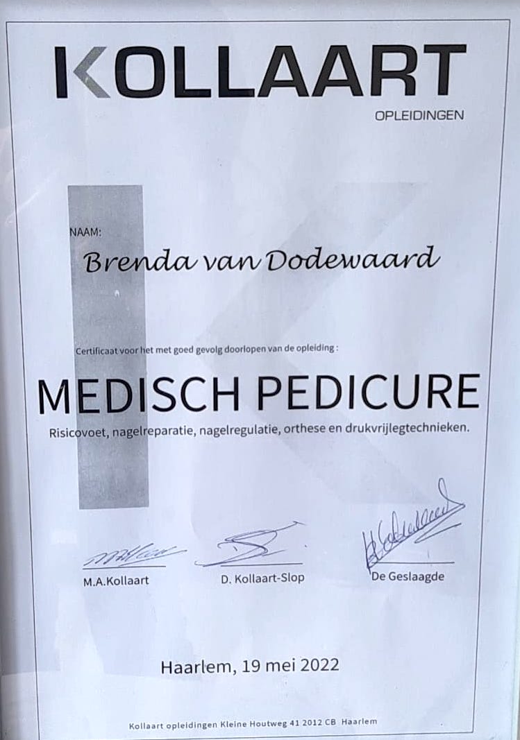 Diploma Medisch pedicure-alisambre